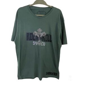 Spazio Rock & Roll Tee with Beaded Cross - XL